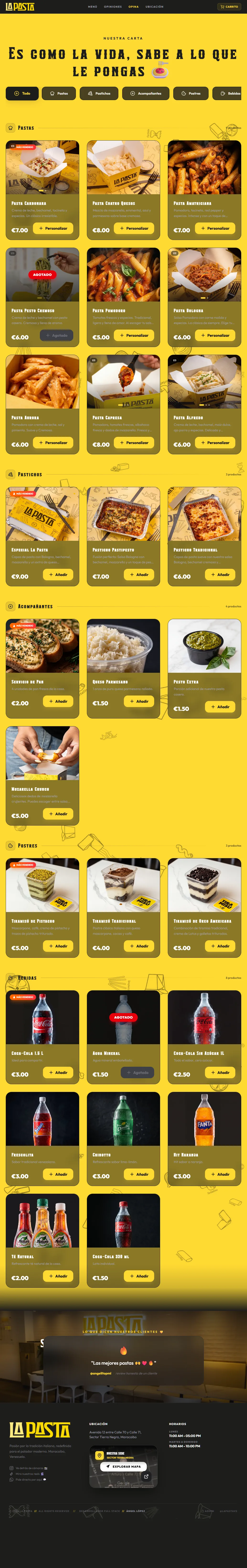 La Pasta — PWA de restaurante con chatbot IA Mesonero Virtual (Gemini), sistema de pedidos online, carrito inteligente y panel administrativo. Construido con Astro, React 19 y Supabase.